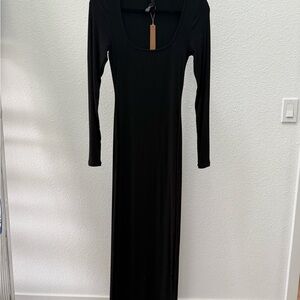 SKIMS Black Long Sleeve Dress